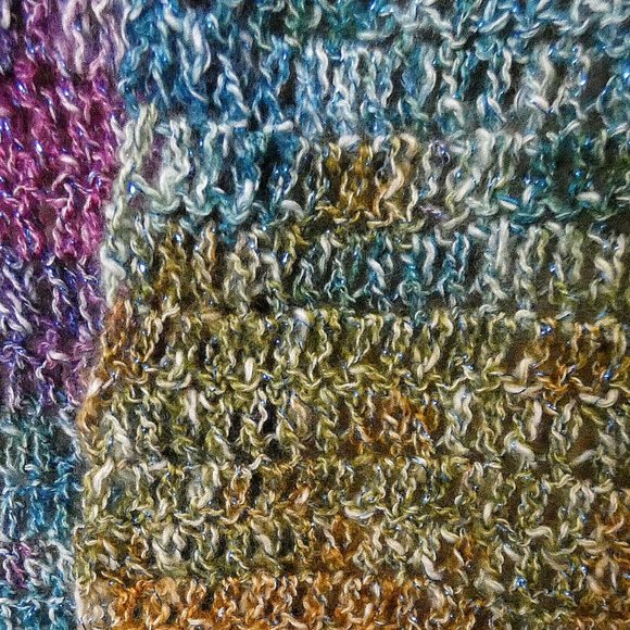 Multicolor Sparkly Scarf 80x8 Extra Long/Wide Prism Handmade Crochet Knit Xmas - Picture 3 of 7